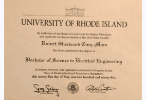 Electrical Engineering degree certificate