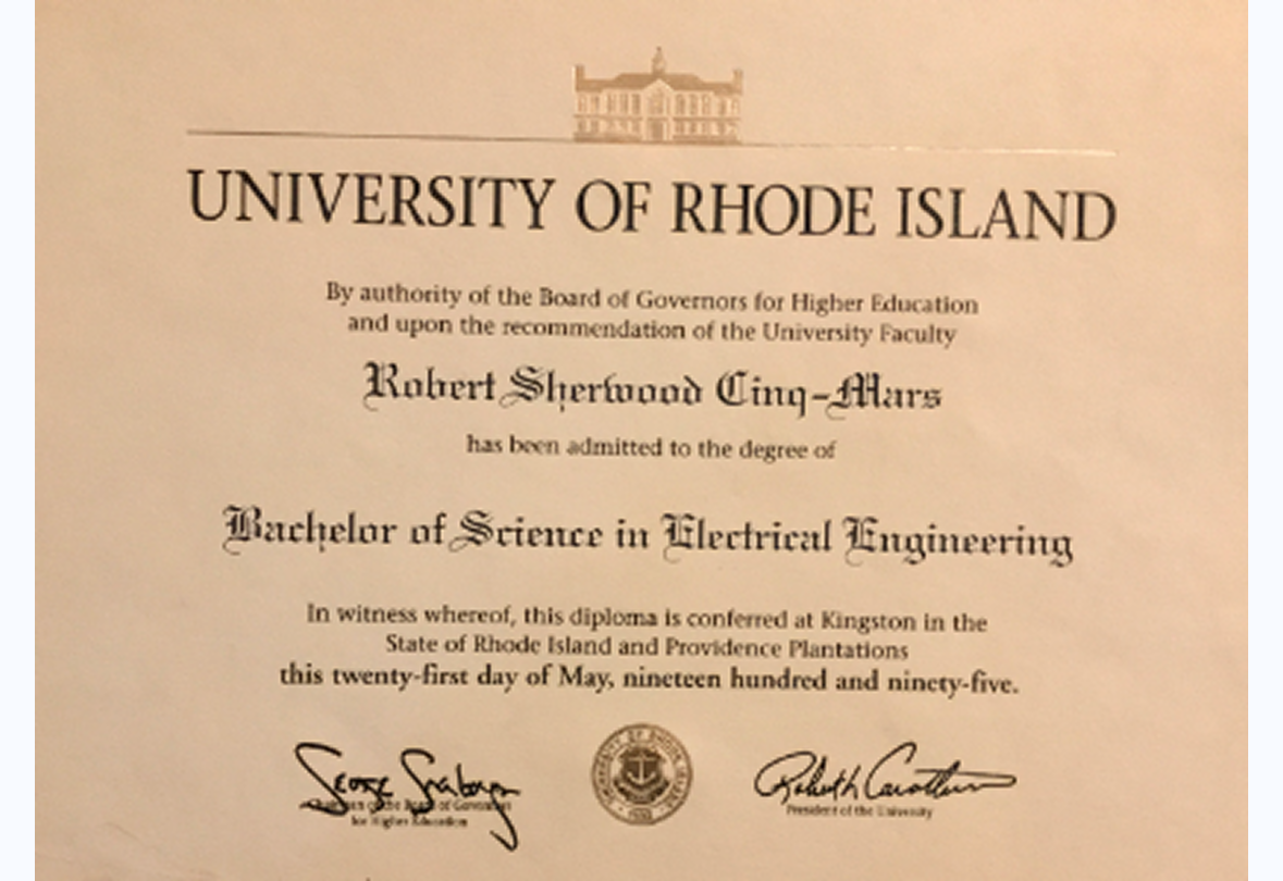 Electrical Engineering degree certificate