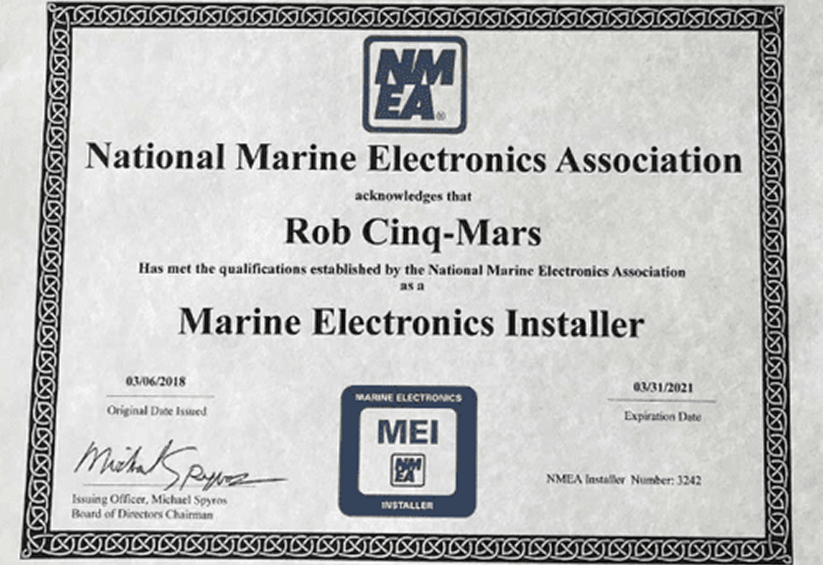 Marine Electronics Installer Certificate