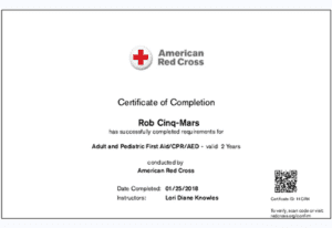 Certificate with QR code and details