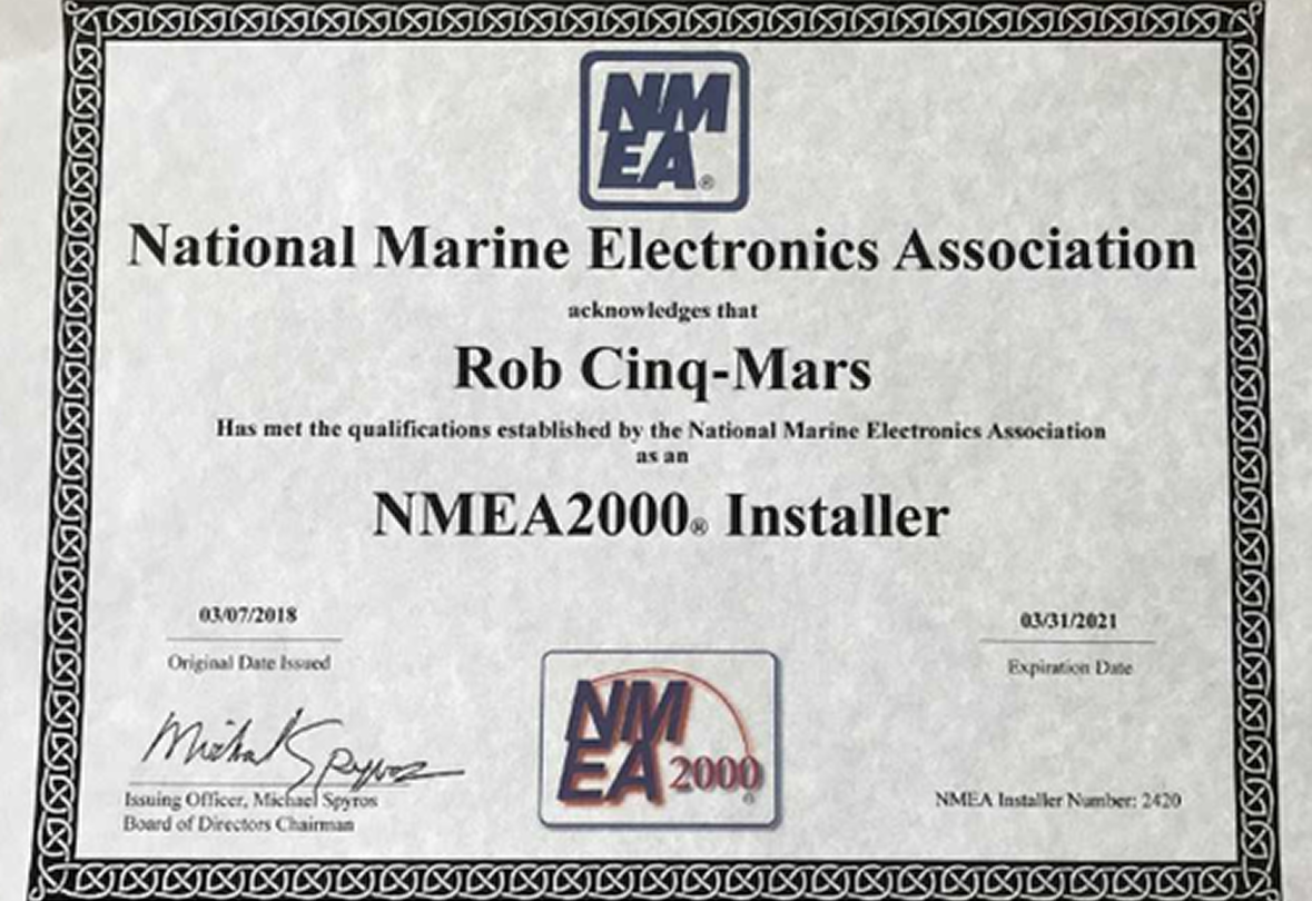 NMEA2000 Installer Certificate